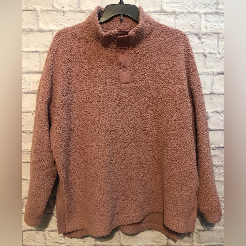 Pale pink Sherpa tunic